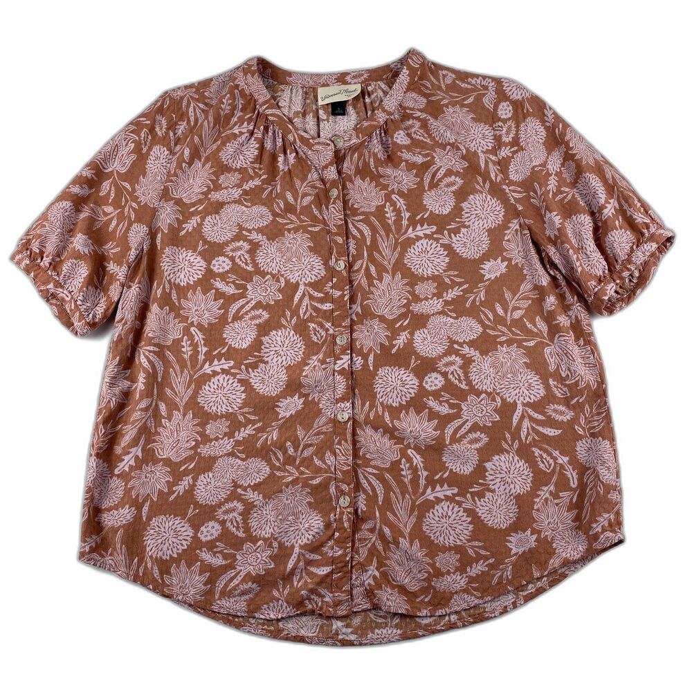 Universal Thread Womens SM Top Peasant Boho Cottage Fairy Coastal Prairie Floral